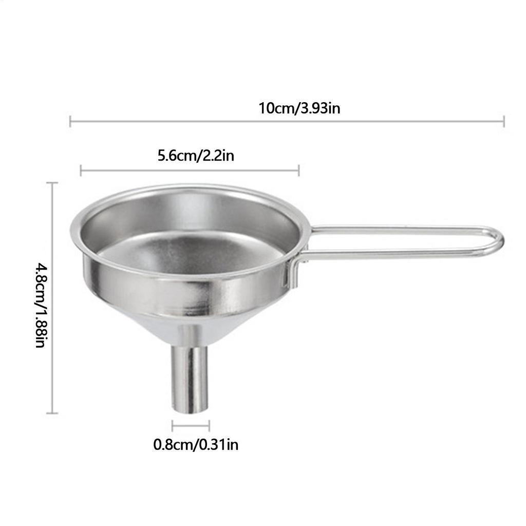 Stainless Steel Funnel for Cooking Oil Hangable Oil Filling Funnel Liquid Seasoning Dispensing Tool with Handle Kitchen Gadgets