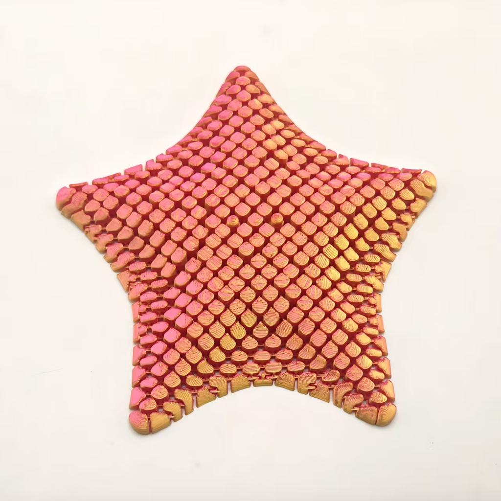 3D Printed Starfish 12cm Ornament Marine Animal Decor Ocean Themed Desk Toy Movable Joints Stress Relief Gift for Home Office