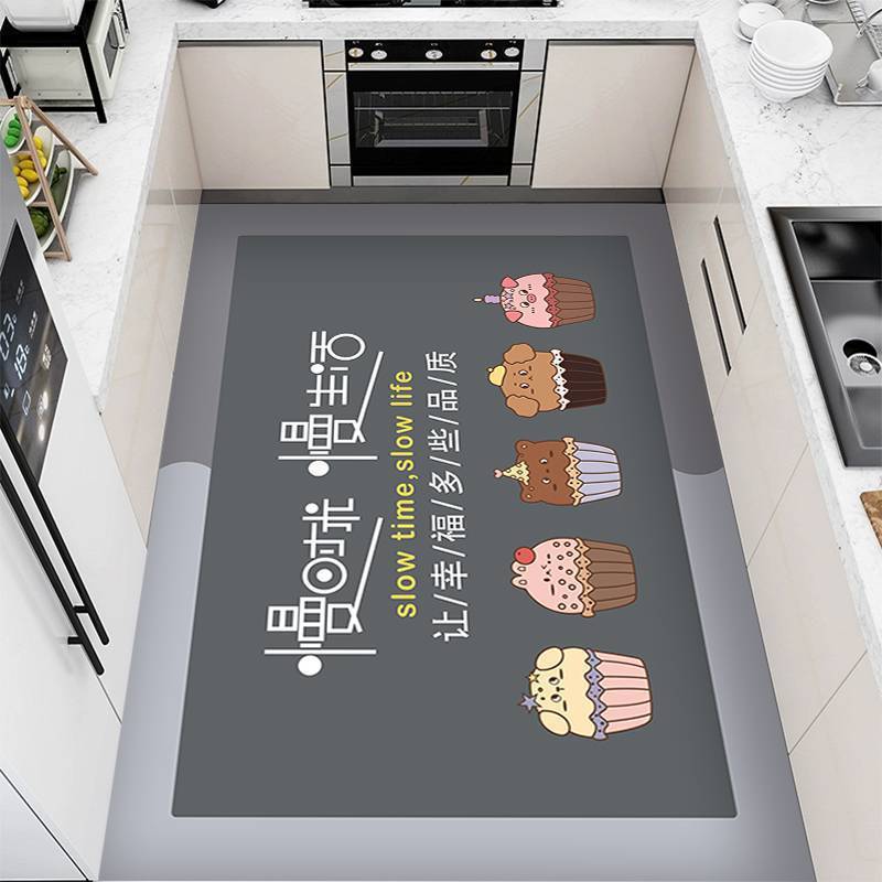 Diatom Mud Carpet, Kitchen Floor Mat, Oil Resistant and Dirt Resistant Foot Mat, Anti Slip Pad, Water Absorbing Rug Oil Absorbing, Fully Laid Carpet