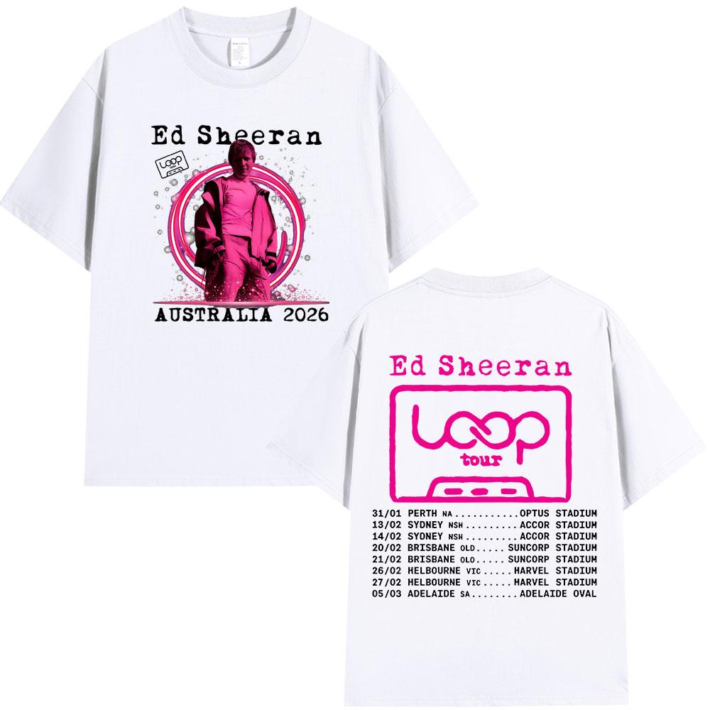 

Ed Sheeran Loop Tour Australia 2026 Concert Tshirt Fans Gifts Unisex Women Clothing Fashion Hip Hop Cotton Oversized T Shirts 4XL