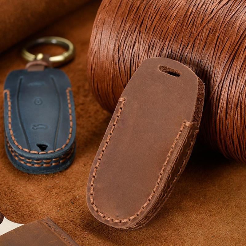 Car Smart Key Case Cover for Tesla Model 3 Model X Model S Model Y Leather Protector Bag