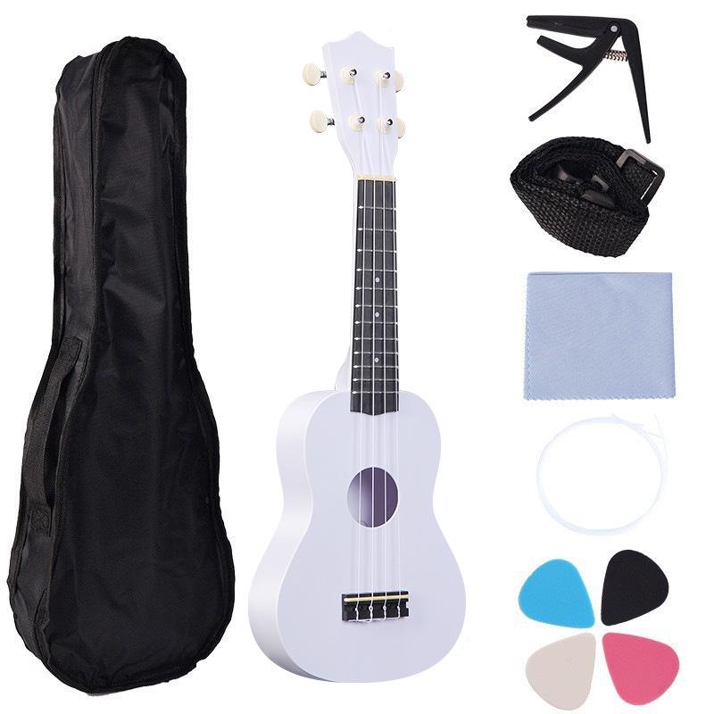 21-дюймовая цветная укулеле из углеродного волокна с набором аксессуаров-рюкзака для начинающих