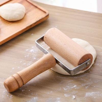 Trä Kavel Non-Stick Degrulle för Pizza Bakverk Ergonomisk Mini Degrulle Lätt att Rengöra Viktigt Bakverktyg för Hemmaköket