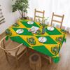 Empire Of Brazil Flag Rectangular Tablecloth Oilproof Table Cloth Brazilian Coat Of Arms Table Cover