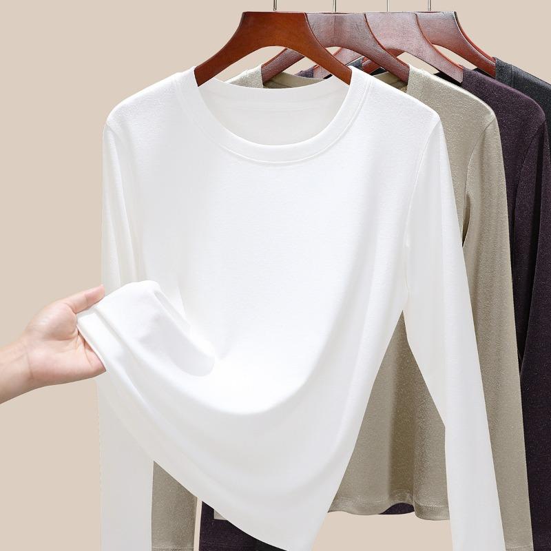 Tencel Linen Long-sleeved Women's Early Autumn High-end Temperament Thin and Thin Casual Round Neck Sunscreen Top