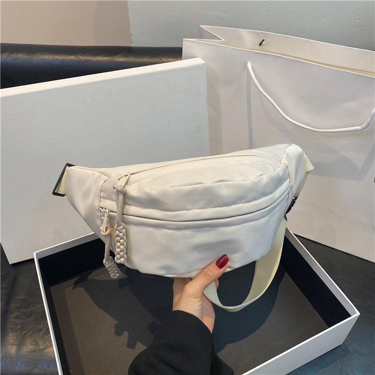Canvas Small Bag for Women New Simple and Versatile Sports Chest Bag Large Capacity Student Small Shoulder Bag Casual Waist Bag
