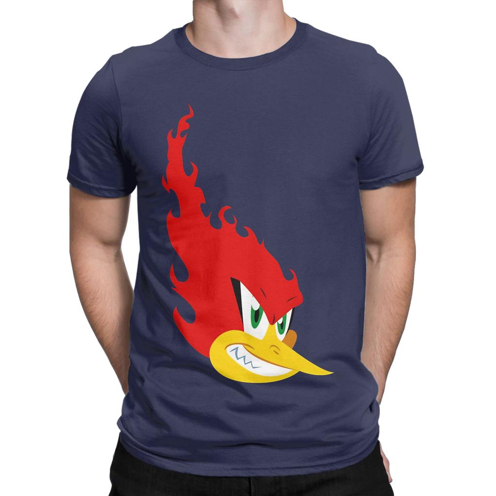 Flamey Woody Lustiges 100% Baumwoll-T-Shirt Woody Woodpecker T-Shirts Oberteile Für Unisex