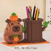 Capybara Building Block Pen Holder Multi-Function Desk Organizer for Office Supplies Cosmetics Birthday Gift Desktop Decoration