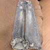 Washed Light Blue Wide-leg Ripped Street Jeans Autumn and Winter New Loose Straight Pants Scimitar Wide-leg