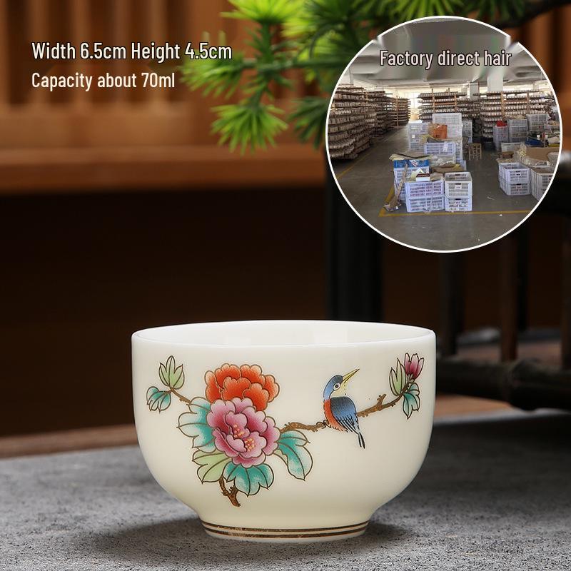 Sheep Fat Jade Porcelain Teacup: Chinese Ceramic Master Cup for Tea Tasting