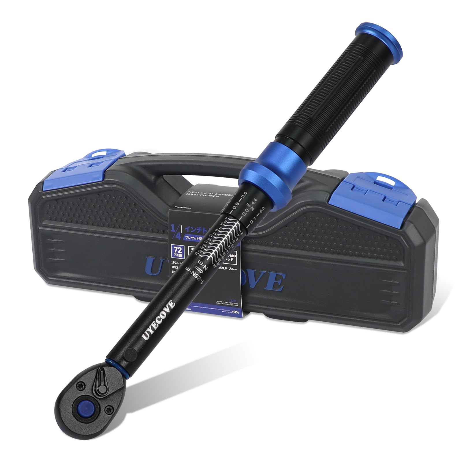 

UYECOVE Динамометрический ключ для шоссейных и других предустановленных мм Высокая точность Двойной 72 зуба Быстрая и простая работа Калибровка Японская инструкция и кейс для хранения синий