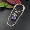 Silver-925 Pendant With Chain Purple Amethyst 122.45 Ct Natural Fancy Shape P-2072-S