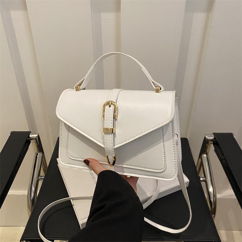 Simple Street Style Faux Leather Shoulder Bag, Adjustable Strap Crossbody Square Purse for Women CLE