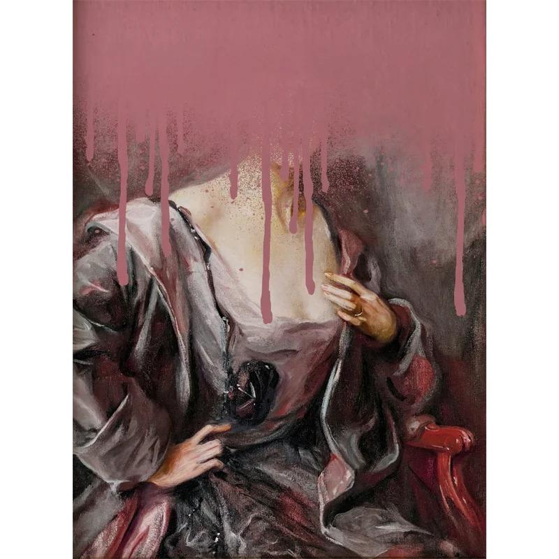 Altered Art Vintage Woman Portrait Oil Painting Canvas Prints Retro Eclectic Wall Art Poster Bedroom Wall Canvas Painting Decor