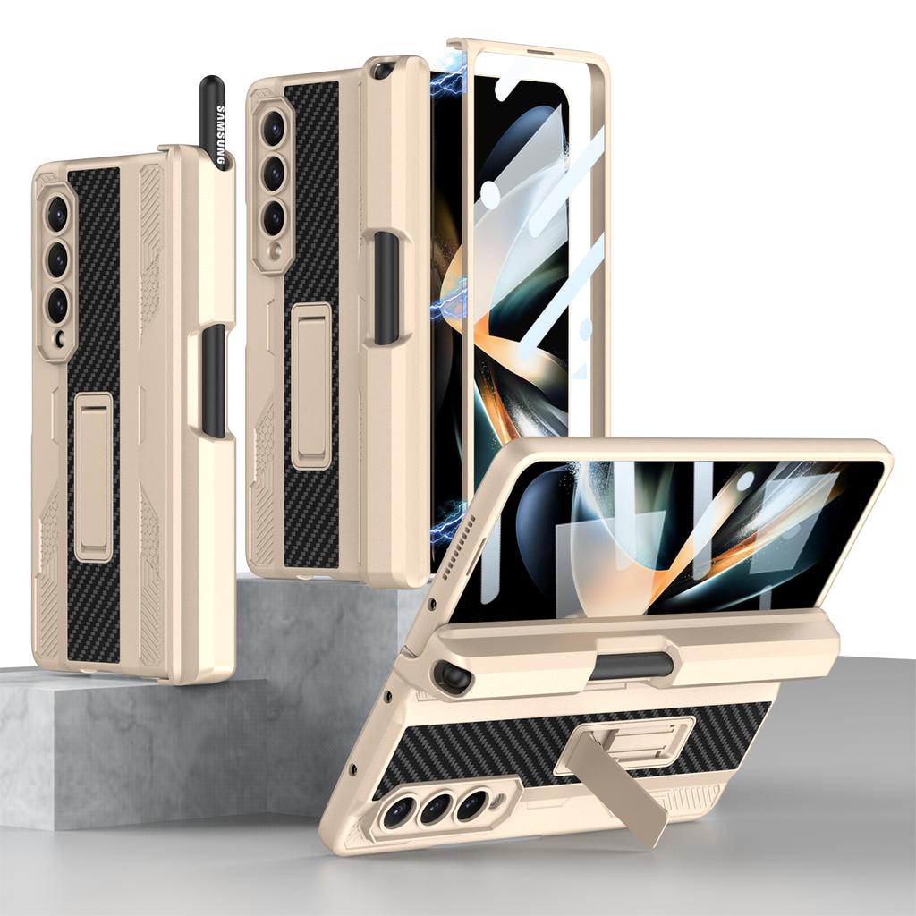 Anti -Knock Full Body Cover Phone Cases For Samsung Galaxy Z Fold 4 Fold4 Fold3 Fold 3 Zfold4 Zfold3 Tempered Glass Film Case