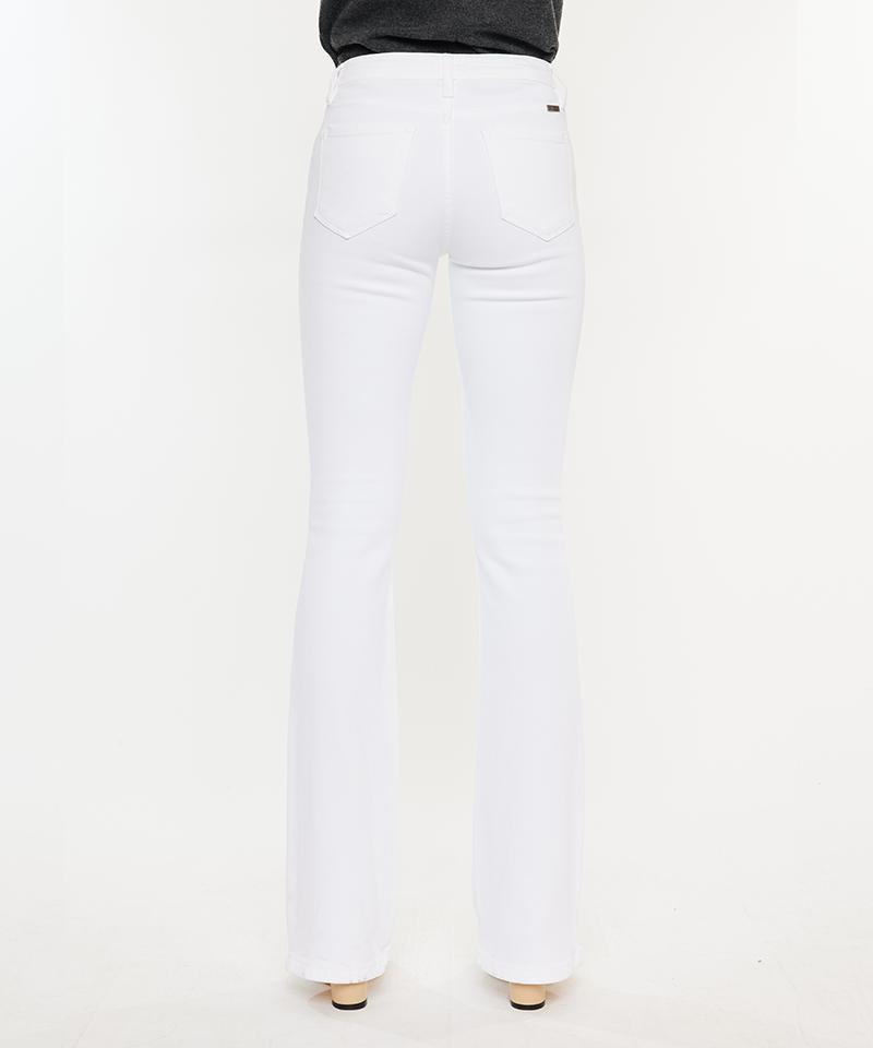 KANCAN High-Waisted Bootcut Jeans Acacia White