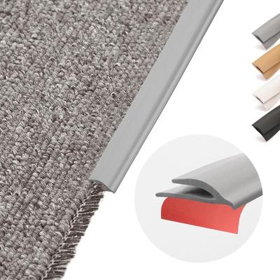 PVC Carpet Edge Trim Strip Cuttable Self Adhesive Rug Edge Protector Waterproof Flexible Tile Transition Cover Carpet To Tile