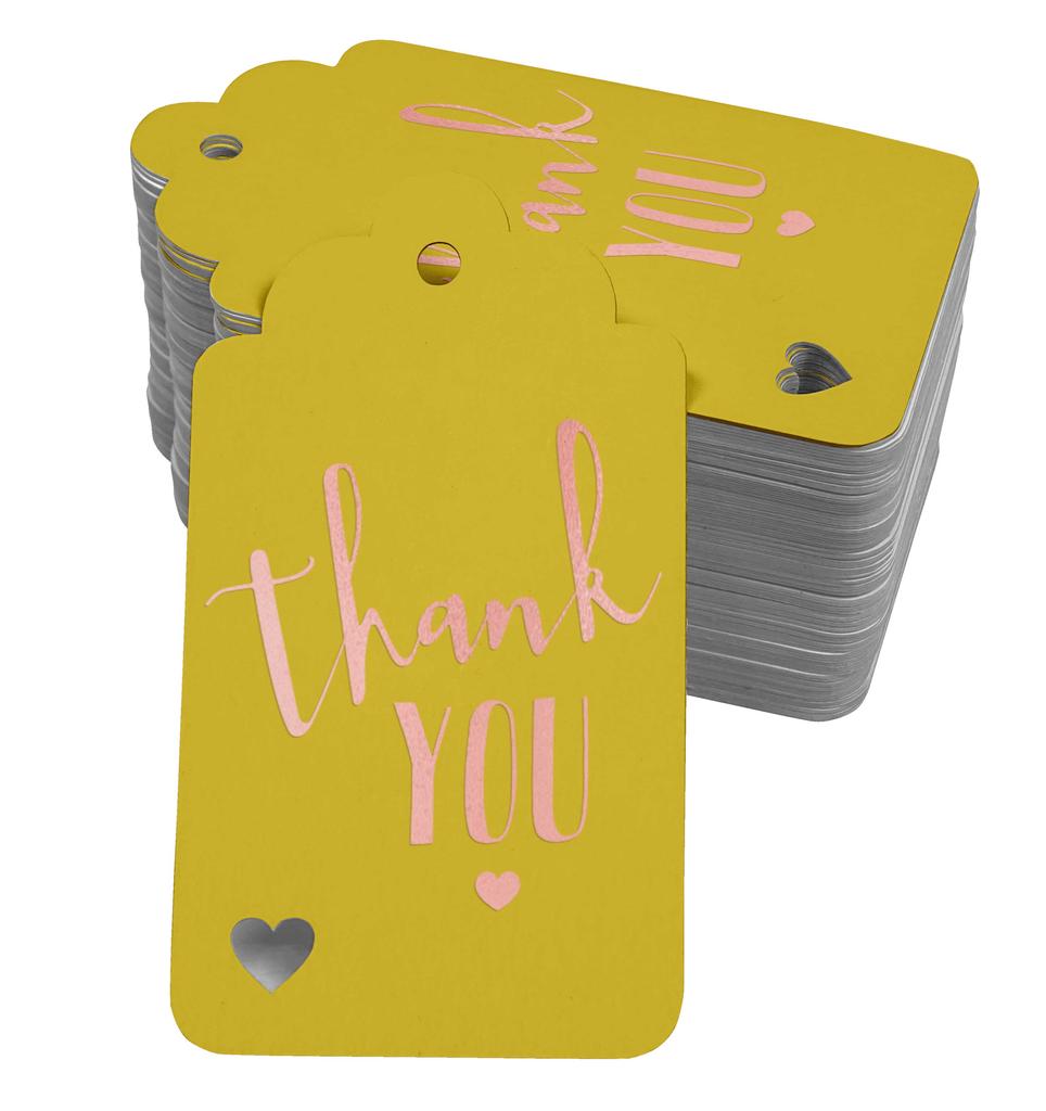 Inkdotpot ThankYou Bridal Shower-Baby Shower-Retirement-Wedding-Birthday Bottle Tag Real Gold Foil Favor Hang Tags Pack Of