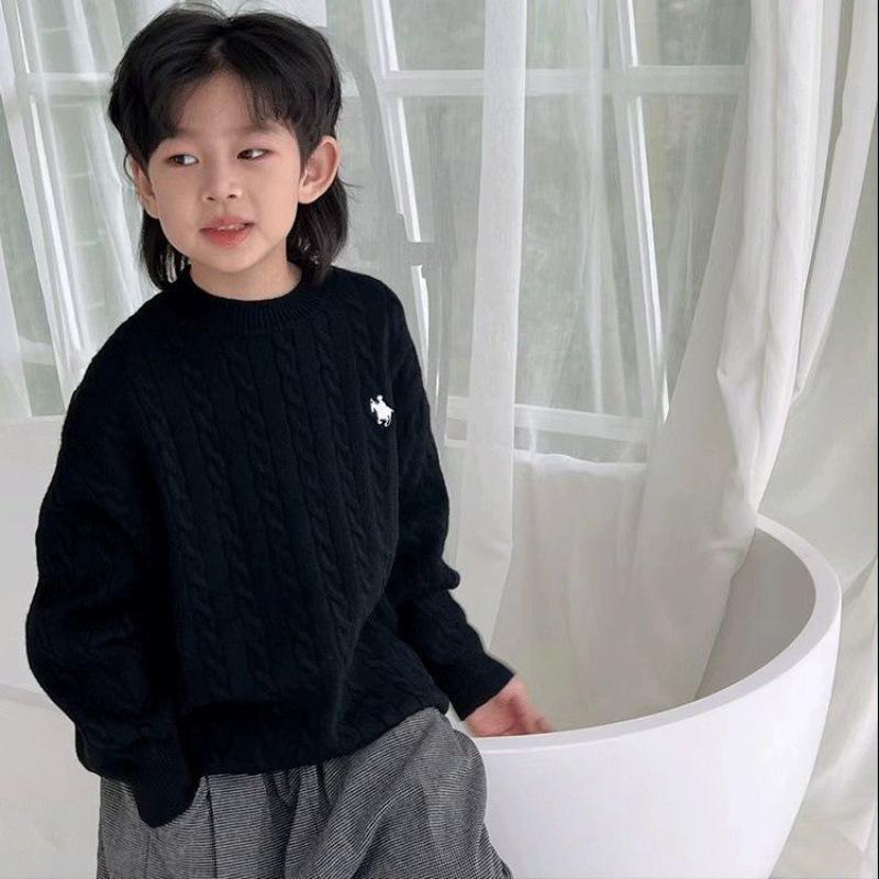 In-Stock Cable Knit Sweater for Boys and Girls: Anti-Pilling, Round Neck, Perfect for Autumn and Winter