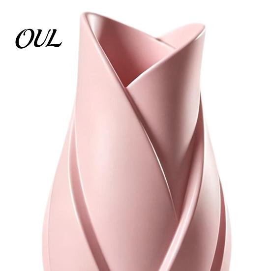 Kreativer Pflanzen-Display-Halter Blattförmige Kunstvase, 3D-gedruckte matte verdrehte florale moderne Skulptur Dekorative Vase für Blumen Blume Wohnzimmer