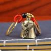 Vintage Vintage Brass Bell Wings Decoration Guardian Bell Keychain Angel Relief Hanging Decor