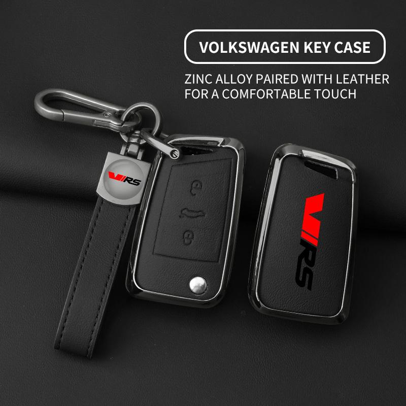 EBL2 Suitable for Skoda VIRS Kamiq Karoq Roomster Superb Kodiaq Octavia Fabia Rapid Citigo Car Key Case Alloy Leather Car Key Buckle
