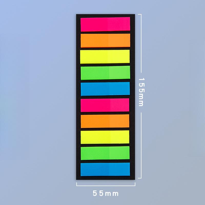 200 Sheets Fluorescence Self Adhesive Memo Pad Sticky Notes Bookmark Marker Memo Sticker Paper Student Office Supplies