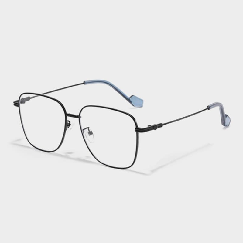 LOOKING4U Neoretro F8038 Oblique Metal Glasses Black