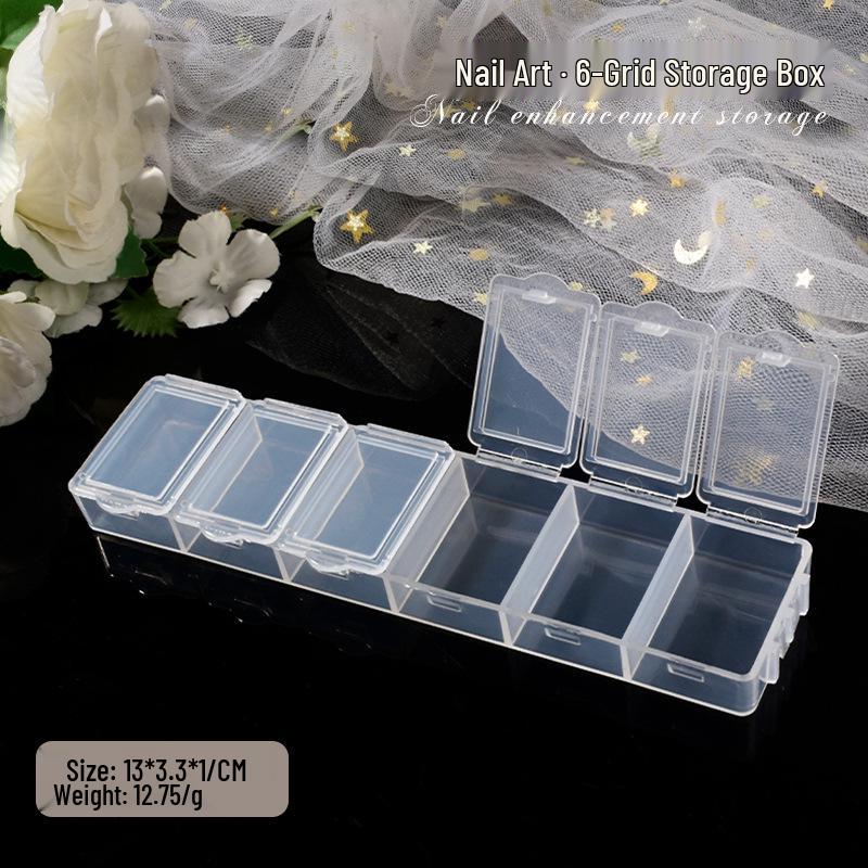 Transparent Nail Art and Jewelry Storage Box with Lid for Small Items
