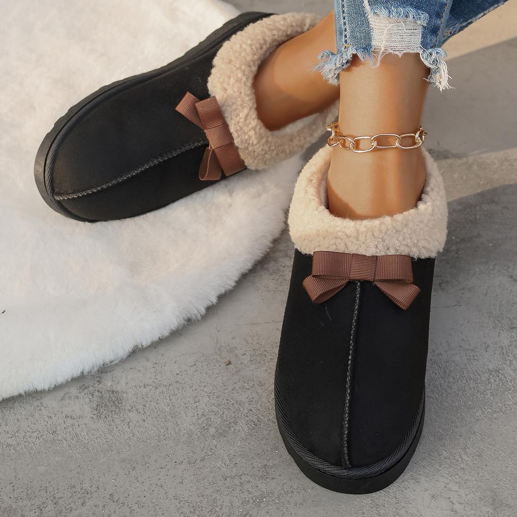 Suede Cotton Shoes Slippers Indoor and Outdoor Shoes with Polished Soles