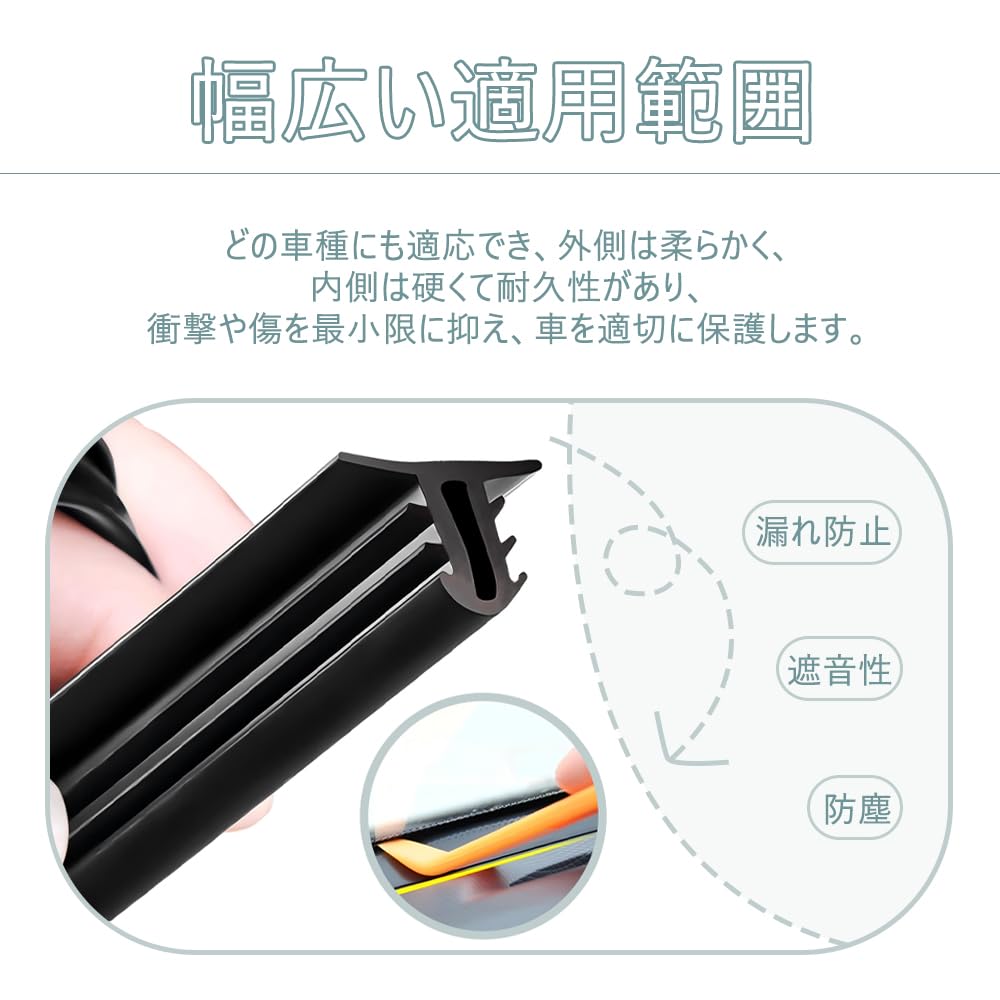 Dashboard Rubber Mall, 3.9 Ft (1.6 M), Automobile Molding Silent, Vibration Prevention, Improves Airtightness,