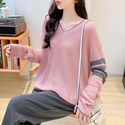 Mokana Elegant Long Sleeve V-Neck Knitted Sweater MKNJD2675
