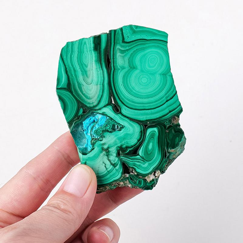 Malachite Crystal Statue Irregular Natural Raw Rough Malachite Free Form Slice Healing Crystals Stones Slices Polished Rock