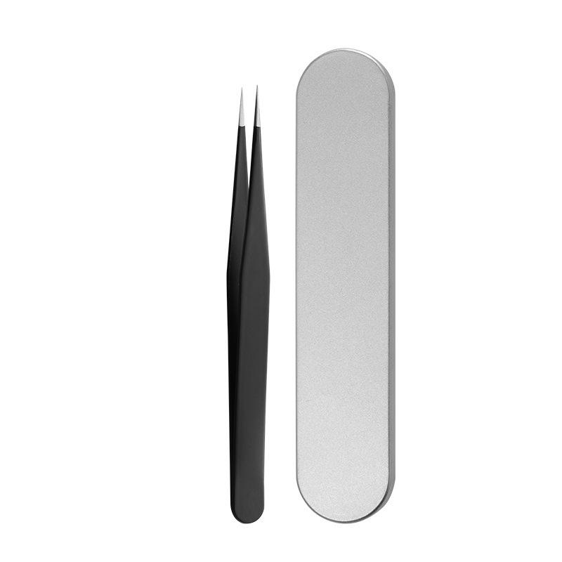 Golden Feather Stainless Steel Eyelash Tweezers Set for Beauty and Makeup