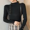 Semi-turtleneck Spring and Autumn Top Women's Long-sleeved Inner Tight Knitted Bottoming Shirt Women's Thin Wear Sweater Women
