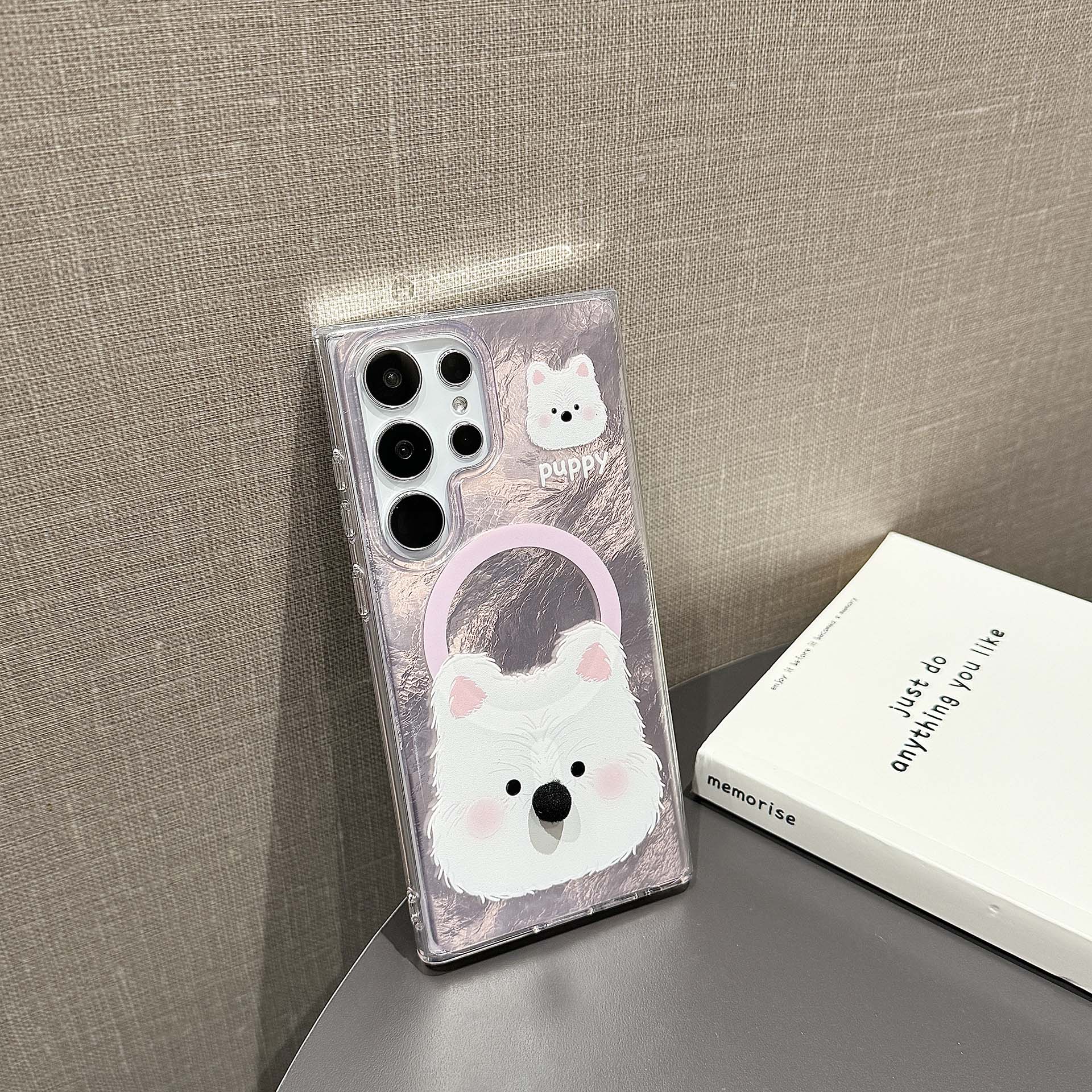

For Samsung Galaxy S24 Ultra Magnetic Phone Case Cartoon Animal TPU+PC Back Cover Brown