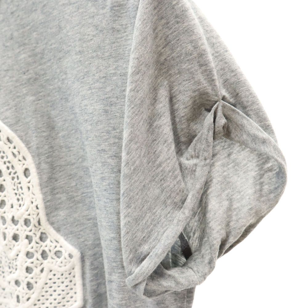 Stella Mccartney Short Sleeve With Lace T-shirt 36 Gray Women Used