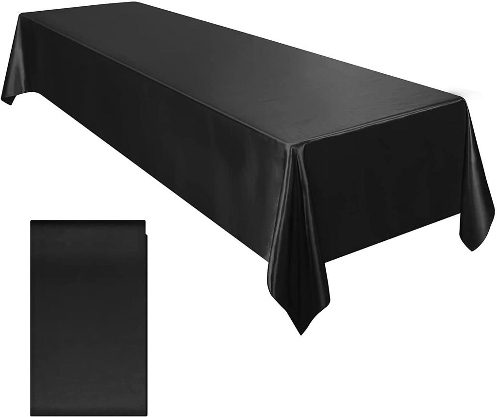 Solid Color Satin Tablecloth High-Density Locking Edge Wedding Restaurant Home Desktop Decorative Tablecloth