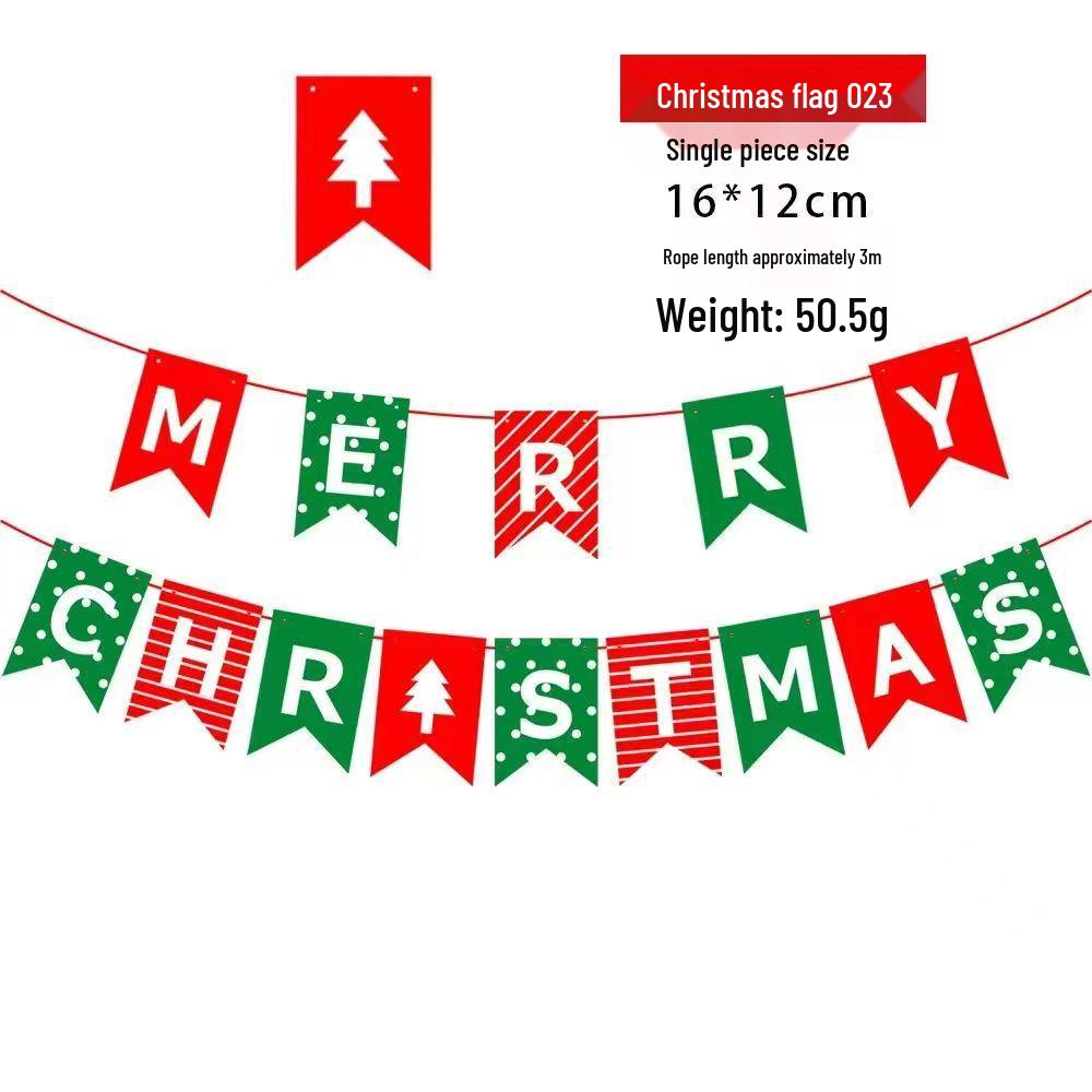 Christmas Felt Hanging Flag Ornament with Santa and Snowman Design