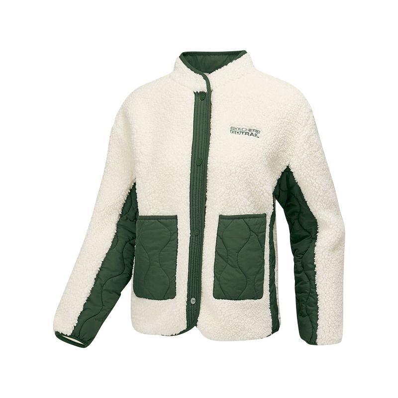 Skechers Casual Loose Warm Comfortable Versatile Fleece Jacket Women outerwear P425W210-00PS S