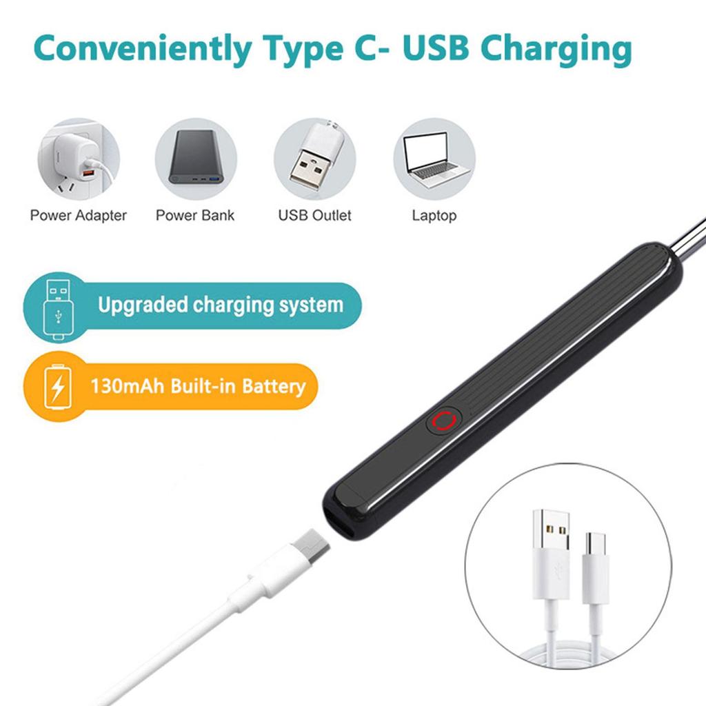 Intelligent Visual Ear Digger Ear Cleaner Ear Picking Stick with Light Waterproof and Washable USB Charging Convenient