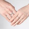 Classic Couple Ring Heart Shaped Zirconium Pair Ring Small Design Wedding Opening Ring for Men and Women