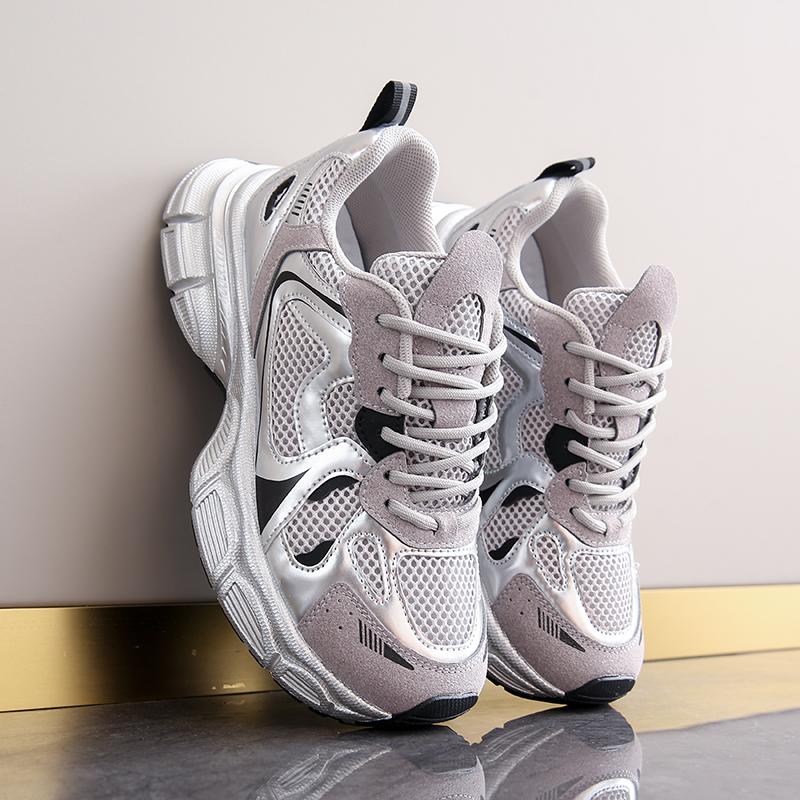 Daddy Pantofi de primăvară pentru damă, cu talpă groasă, anti-alunecare, pantofi ușori ocazional, creșterea pantofilor sport pentru femei