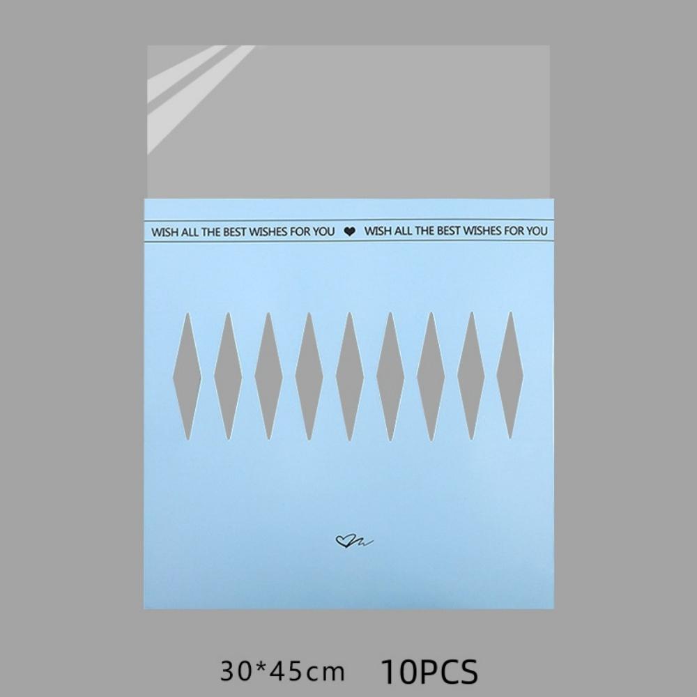 10pcs Transparent Waterproof Rose Flower Wrapping Paper Waterproof Romantic Flowers Packaging Bags Festival Plastic Wholesale