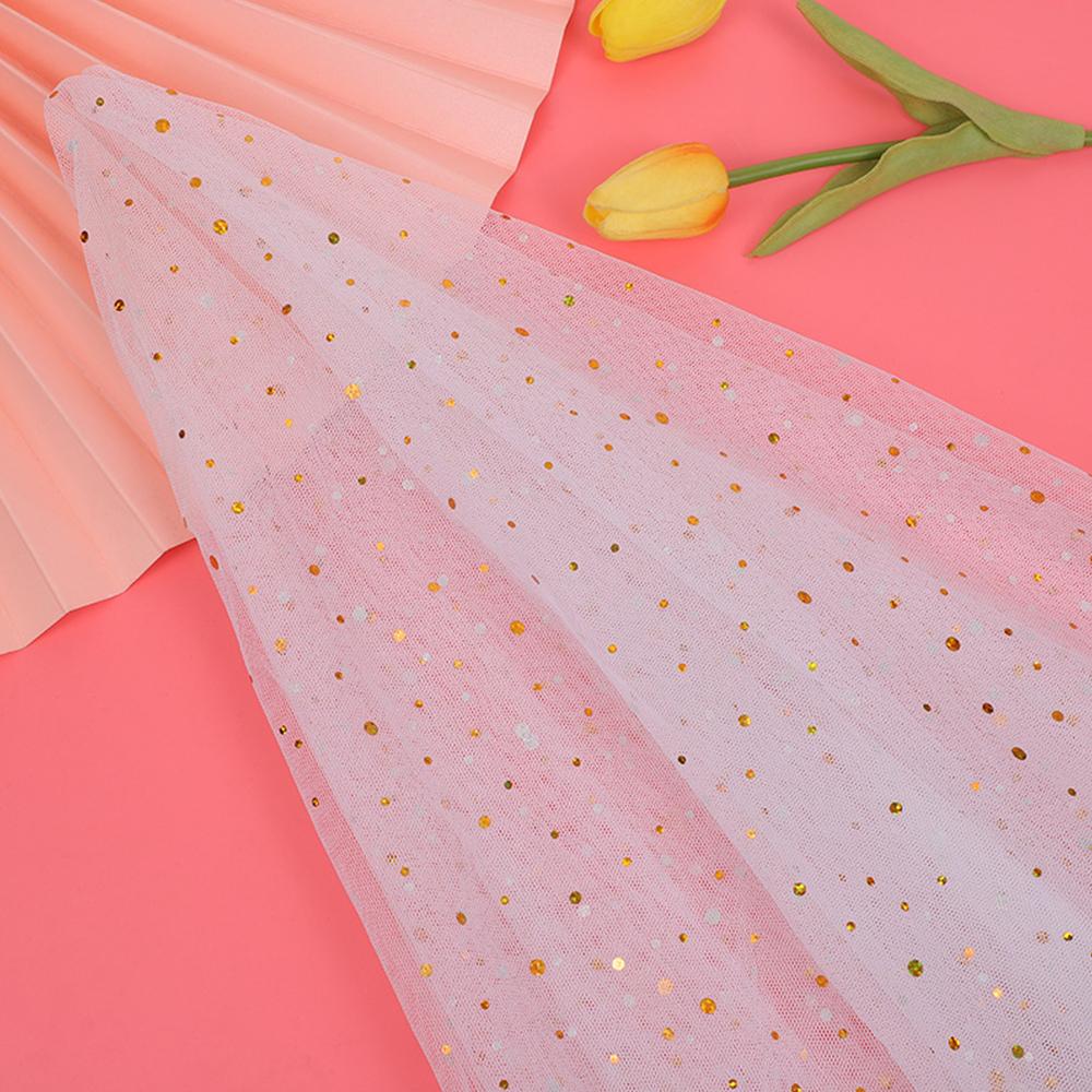 100cm X 145cm Shiny Dot Mesh Tulle Fabric Doll Beautiful Wedding Dress Costume Decoration Material DIY Clothes Sewing Supplies