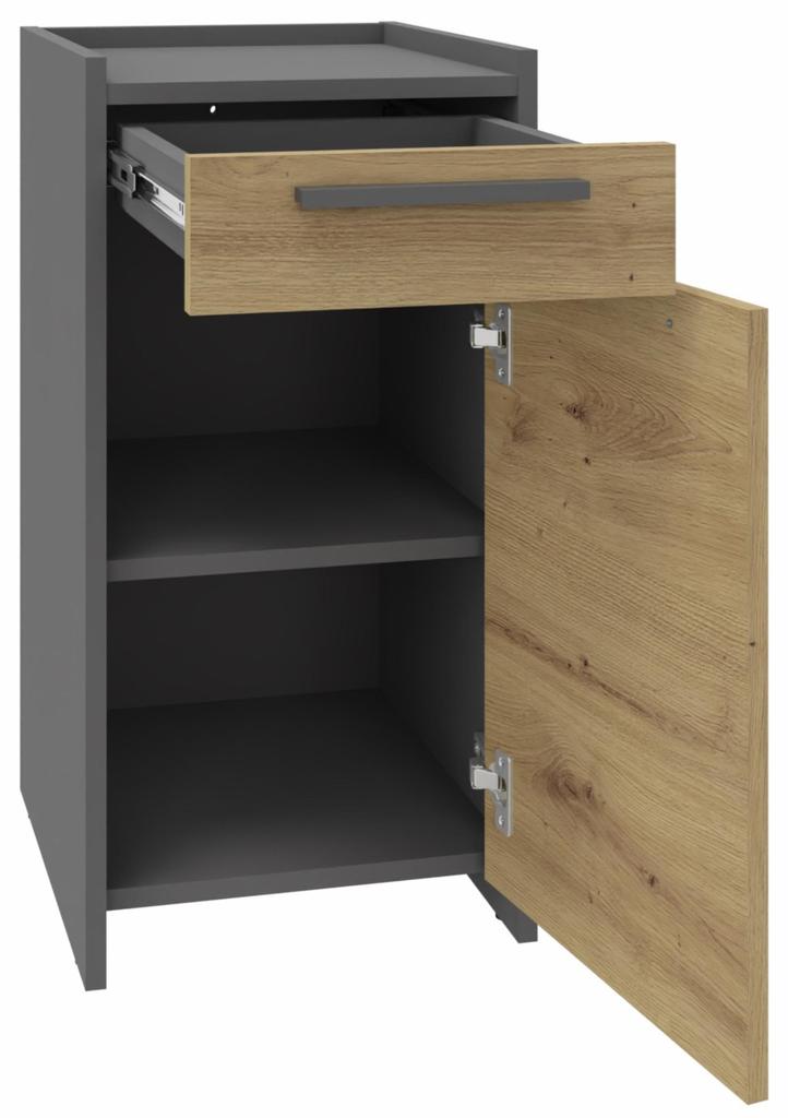 Altivo 1D1Sn Artisan-Anthracite Chest Of Drawers, 1 Door, 1 Low Drawer