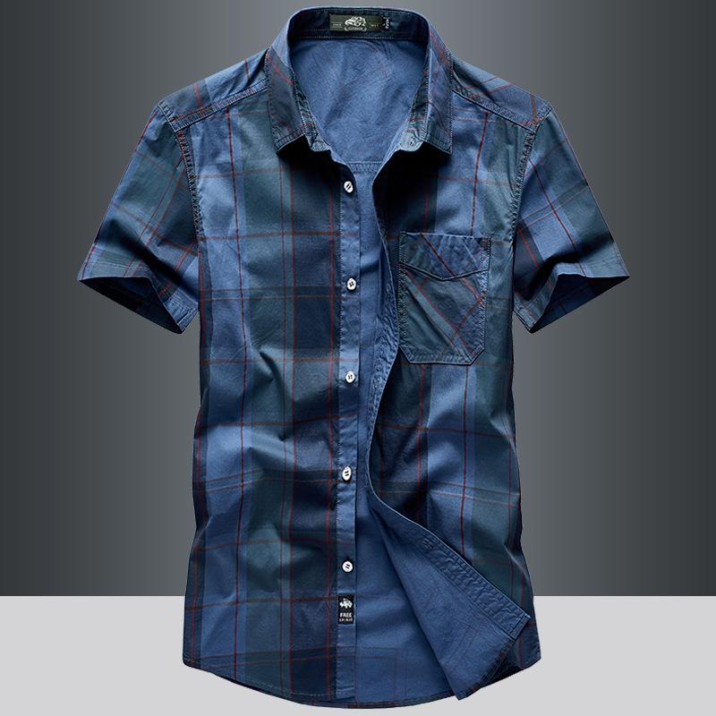 Sommartryckt Skjorta Herr Kortärmad Skjorta Slim Casual Skjorta