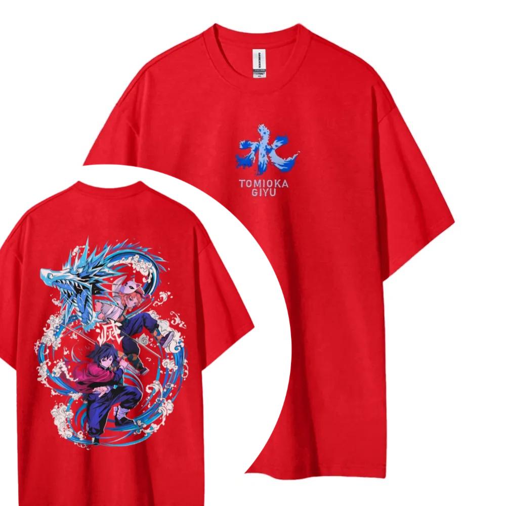 Demon Slayer Tshirt Mens Pure Cotton Casual Round Neck Tshirt Short Sleeve Clothing Summer Sports Casual Short Sleeve Top