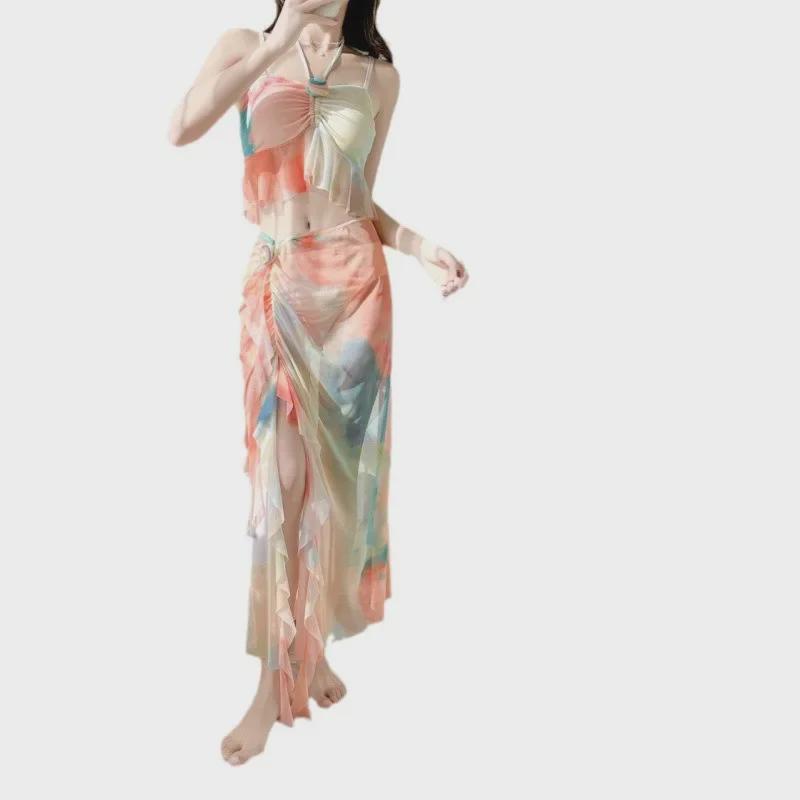 2025 Women's Bikini Split Swimsuit - Internet Celebrity Style for Resorts & Hot Springs