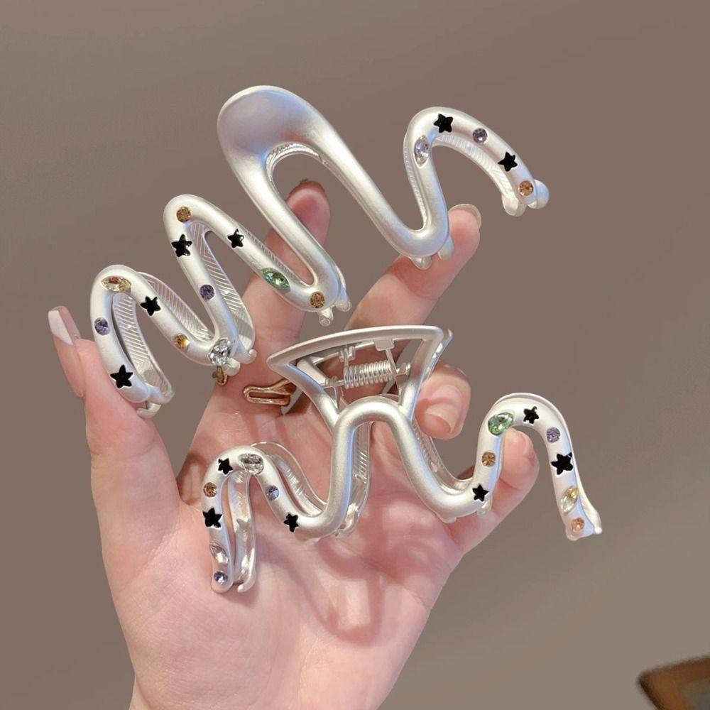 

Metal Frosted Hair Clip Zircon Star Hairpin Elegant Hair Accessories Women